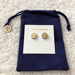 Tory Burch- Logo Flower Stud Earrings